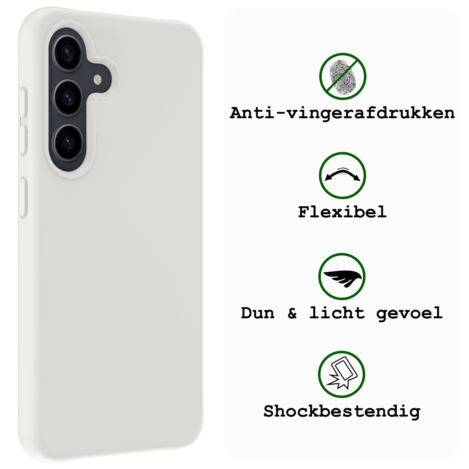 BASEY. Hoes Geschikt voor Samsung S23 FE Hoesje Siliconen Back Cover Case - Hoesje Geschikt voor Samsung Galaxy S23 FE Hoes Cover Hoesje - Wit