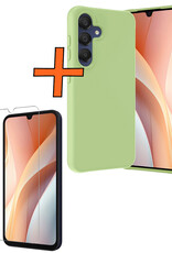 Nomfy Hoesje Geschikt voor Samsung A15 Hoesje Siliconen Cover Case Met Screenprotector - Hoes Geschikt voor Samsung Galaxy A15 Hoes Back Case - Groen