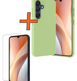 Nomfy Nomfy Samsung Galaxy A15 Hoesje Siliconen Met Screenprotector - Groen