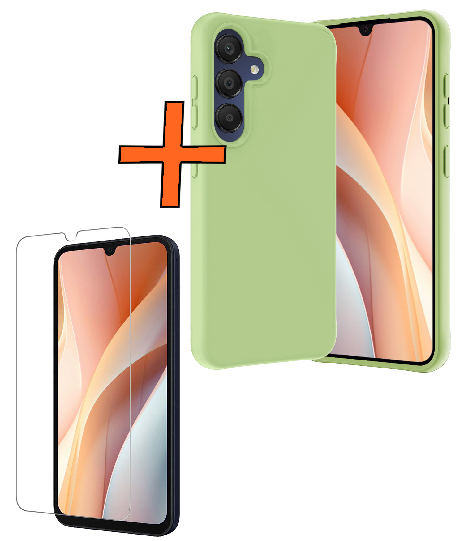 Nomfy Hoesje Geschikt voor Samsung A15 Hoesje Siliconen Cover Case Met Screenprotector - Hoes Geschikt voor Samsung Galaxy A15 Hoes Back Case - Groen