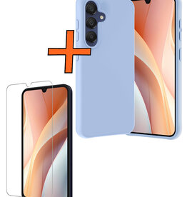 Nomfy Nomfy Samsung Galaxy A15 Hoesje Siliconen Met Screenprotector - Lichtblauw