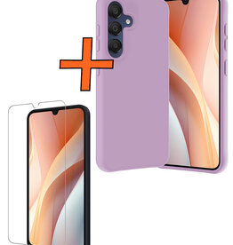 Nomfy Nomfy Samsung Galaxy A15 Hoesje Siliconen Met Screenprotector - Lila