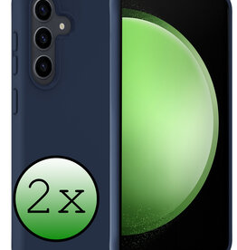 BASEY. BASEY. Samsung Galaxy S23 FE Hoesje Siliconen - Donkerblauw - 2 PACK