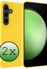 BASEY. Hoes Geschikt voor Samsung S23 FE Hoesje Siliconen Back Cover Case - Hoesje Geschikt voor Samsung Galaxy S23 FE Hoes Cover Hoesje - Geel - 2 Stuks