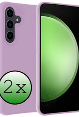 BASEY. Hoes Geschikt voor Samsung S23 FE Hoesje Siliconen Back Cover Case - Hoesje Geschikt voor Samsung Galaxy S23 FE Hoes Cover Hoesje - Lila - 2 Stuks