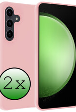 BASEY. Hoes Geschikt voor Samsung S23 FE Hoesje Siliconen Back Cover Case - Hoesje Geschikt voor Samsung Galaxy S23 FE Hoes Cover Hoesje - Lichtroze - 2 Stuks
