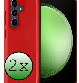 BASEY. BASEY. Samsung Galaxy S23 FE Hoesje Siliconen - Rood - 2 PACK