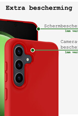 BASEY. Hoes Geschikt voor Samsung S23 FE Hoesje Siliconen Back Cover Case - Hoesje Geschikt voor Samsung Galaxy S23 FE Hoes Cover Hoesje - Rood - 2 Stuks