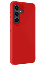 BASEY. Hoes Geschikt voor Samsung S23 FE Hoesje Siliconen Back Cover Case - Hoesje Geschikt voor Samsung Galaxy S23 FE Hoes Cover Hoesje - Rood - 2 Stuks