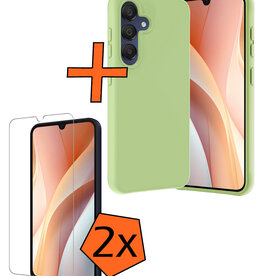 Nomfy Nomfy Samsung Galaxy A15 Hoesje Siliconen Met 2x Screenprotector - Groen