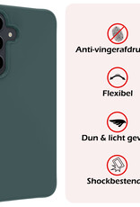 NoXx Hoes Geschikt voor Samsung S23 FE Hoesje Cover Siliconen Back Case Hoes - Donkergroen