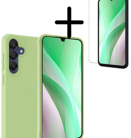 BASEY. BASEY. Samsung Galaxy A15 Hoesje Siliconen Met Screenprotector - Groen
