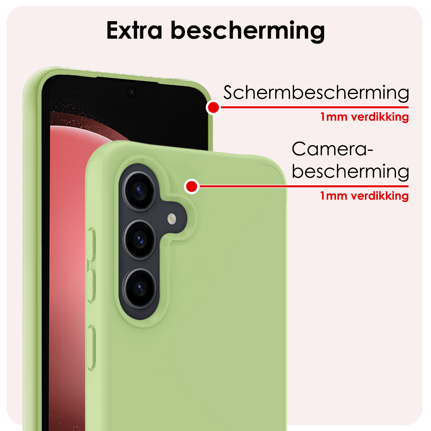 NoXx Hoes Geschikt voor Samsung S23 FE Hoesje Cover Siliconen Back Case Hoes - Groen
