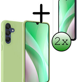 BASEY. BASEY. Samsung Galaxy A15 Hoesje Siliconen Met 2x Screenprotector - Groen