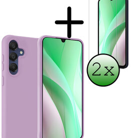 BASEY. BASEY. Samsung Galaxy A15 Hoesje Siliconen Met 2x Screenprotector - Lila