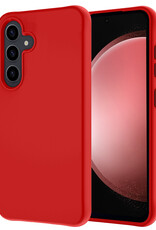 NoXx Hoes Geschikt voor Samsung S23 FE Hoesje Cover Siliconen Back Case Hoes - Rood