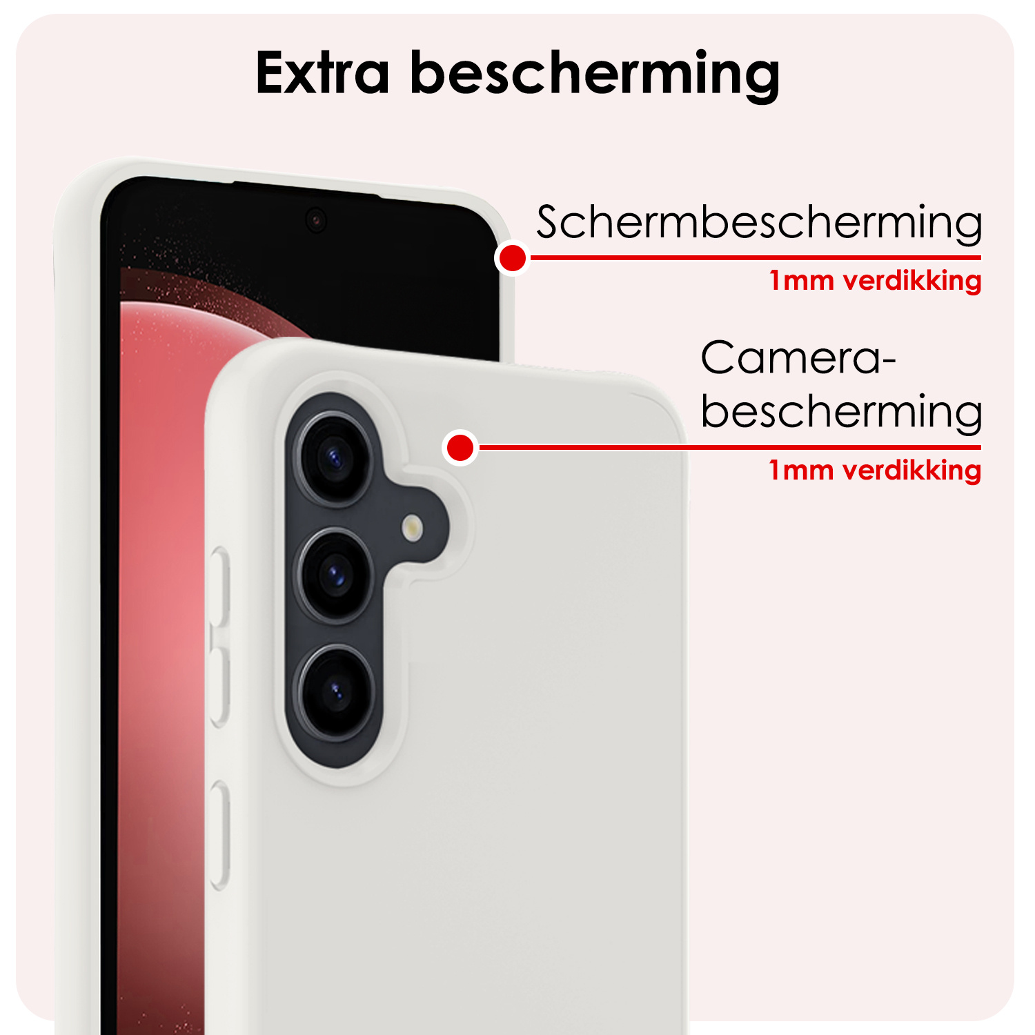 NoXx Hoes Geschikt voor Samsung S23 FE Hoesje Cover Siliconen Back Case Hoes - Wit