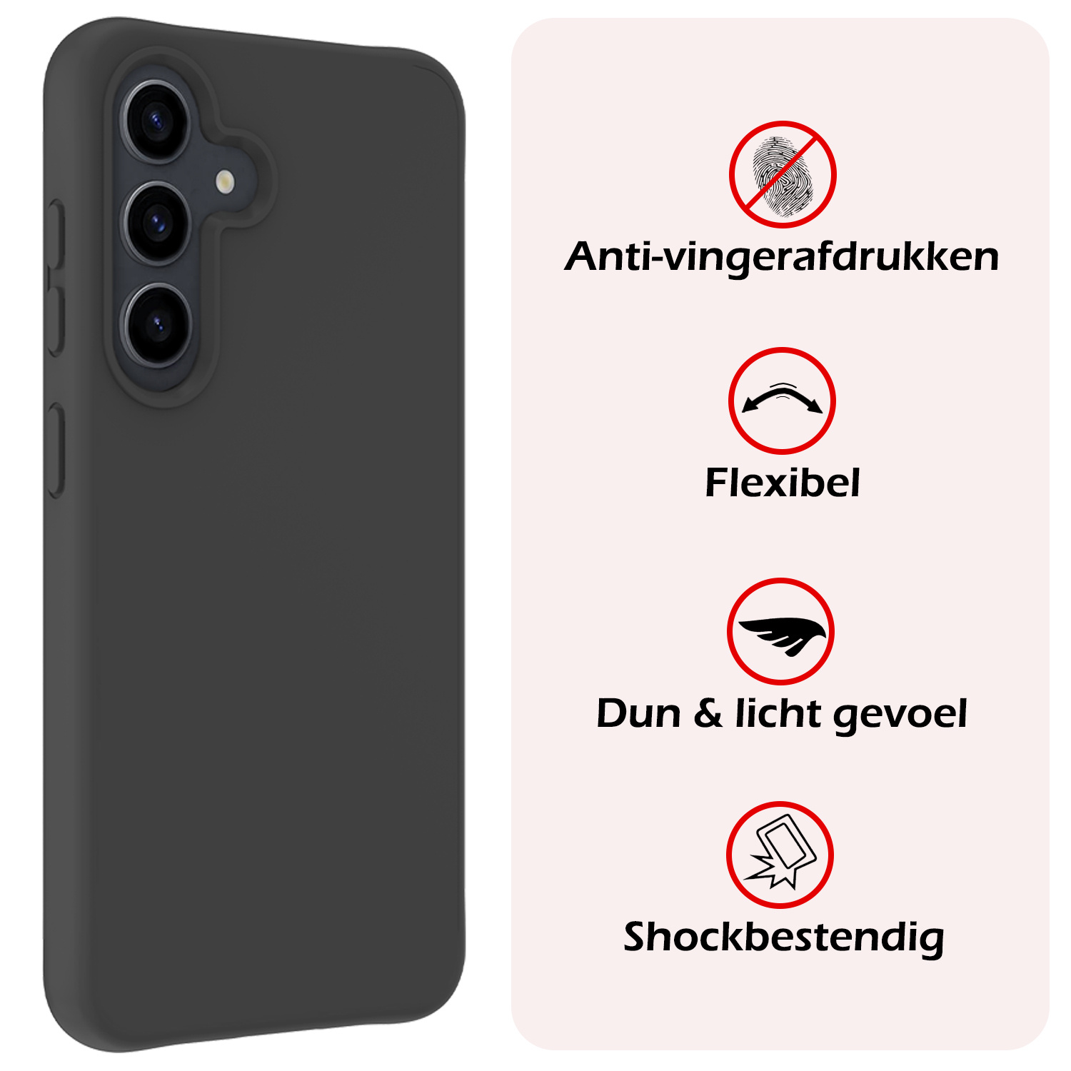 NoXx Hoes Geschikt voor Samsung S23 FE Hoesje Cover Siliconen Back Case Hoes - Zwart