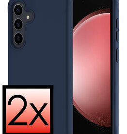 NoXx NoXx Samsung Galaxy S23 FE Hoesje Siliconen - Donkerblauw - 2 PACK