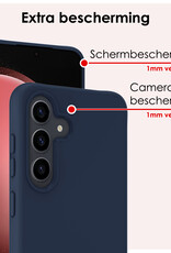 NoXx Hoes Geschikt voor Samsung S23 FE Hoesje Cover Siliconen Back Case Hoes - Donkerblauw - 2x