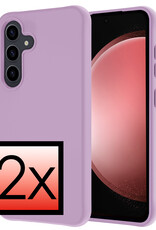 NoXx Hoes Geschikt voor Samsung S23 FE Hoesje Cover Siliconen Back Case Hoes - Lila - 2x