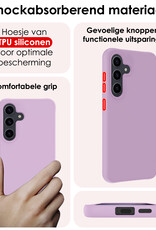 NoXx Hoes Geschikt voor Samsung S23 FE Hoesje Cover Siliconen Back Case Hoes - Lila - 2x