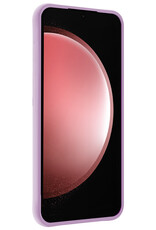 NoXx Hoes Geschikt voor Samsung S23 FE Hoesje Cover Siliconen Back Case Hoes - Lila - 2x