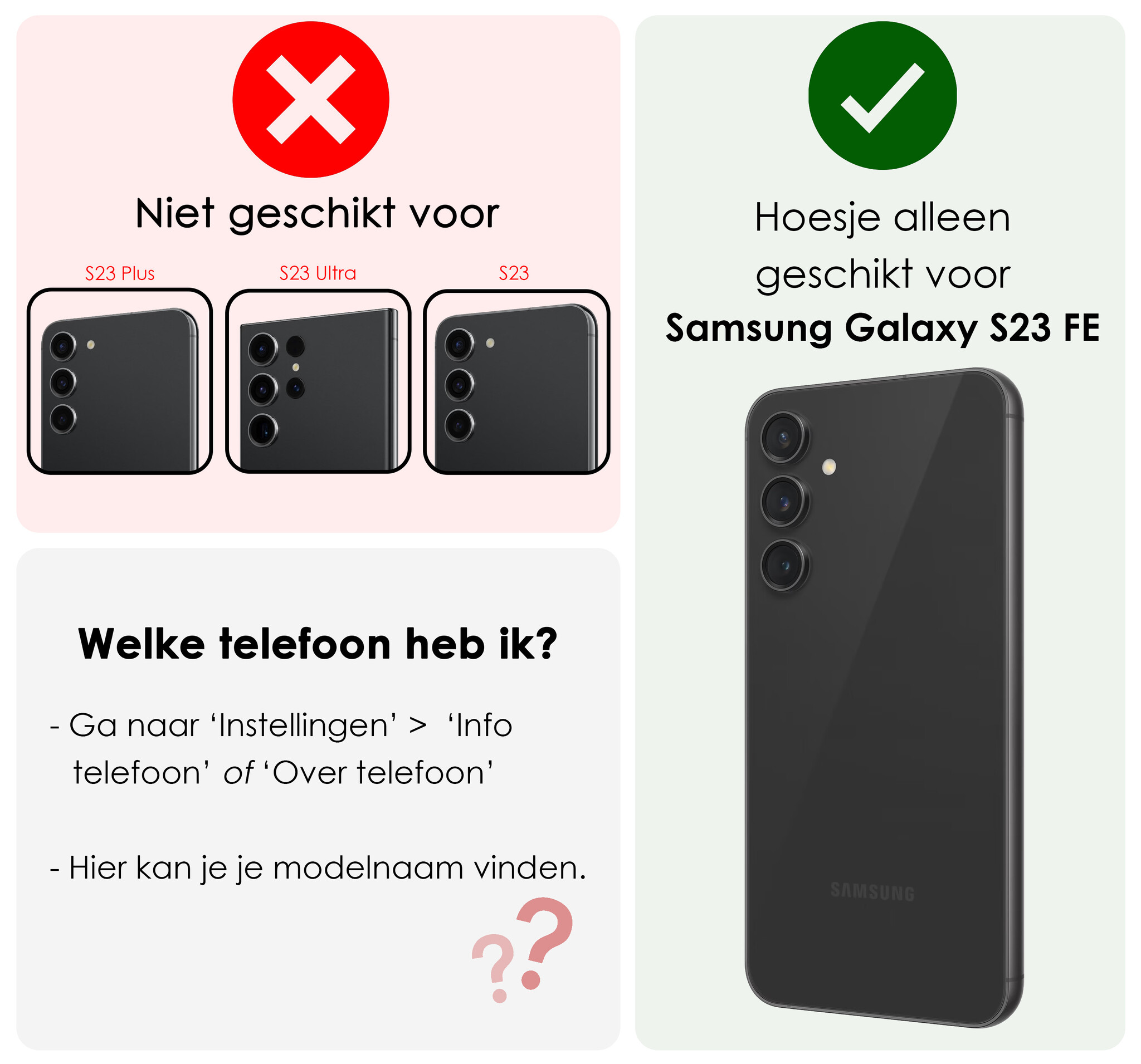NoXx Hoes Geschikt voor Samsung S23 FE Hoesje Cover Siliconen Back Case Hoes - Lichtroze - 2x