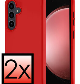 NoXx NoXx Samsung Galaxy S23 FE Hoesje Siliconen - Rood - 2 PACK