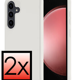 NoXx NoXx Samsung Galaxy S23 FE Hoesje Siliconen - Wit - 2 PACK