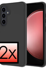 NoXx Hoes Geschikt voor Samsung S23 FE Hoesje Cover Siliconen Back Case Hoes - Zwart - 2x