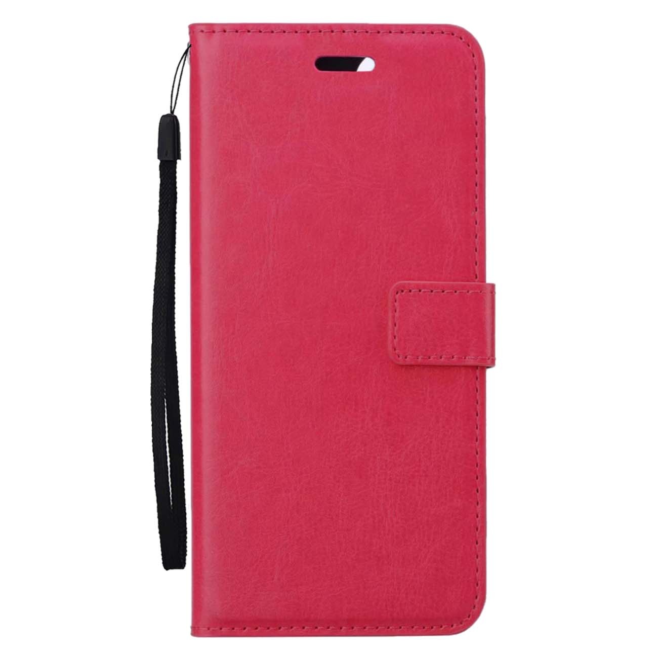 BASEY. Hoes Geschikt voor Samsung S23 FE Hoesje Bookcase Hoes Flip Case Book Cover - Hoesje Geschikt voor Samsung Galaxy S23 FE Hoes Book Case Hoesje - Donkerroze