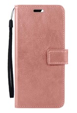 BASEY. Hoes Geschikt voor Samsung S23 FE Hoesje Bookcase Hoes Flip Case Book Cover - Hoesje Geschikt voor Samsung Galaxy S23 FE Hoes Book Case Hoesje - Rosé goud