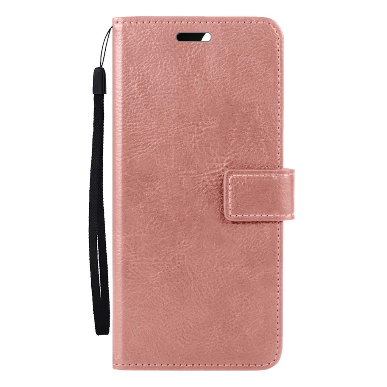 BASEY. Hoes Geschikt voor Samsung S23 FE Hoesje Bookcase Hoes Flip Case Book Cover - Hoesje Geschikt voor Samsung Galaxy S23 FE Hoes Book Case Hoesje - Rosé goud