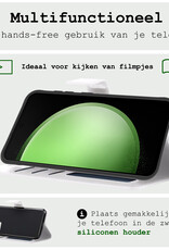 BASEY. Hoes Geschikt voor Samsung S23 FE Hoesje Bookcase Hoes Flip Case Book Cover - Hoesje Geschikt voor Samsung Galaxy S23 FE Hoes Book Case Hoesje - Wit