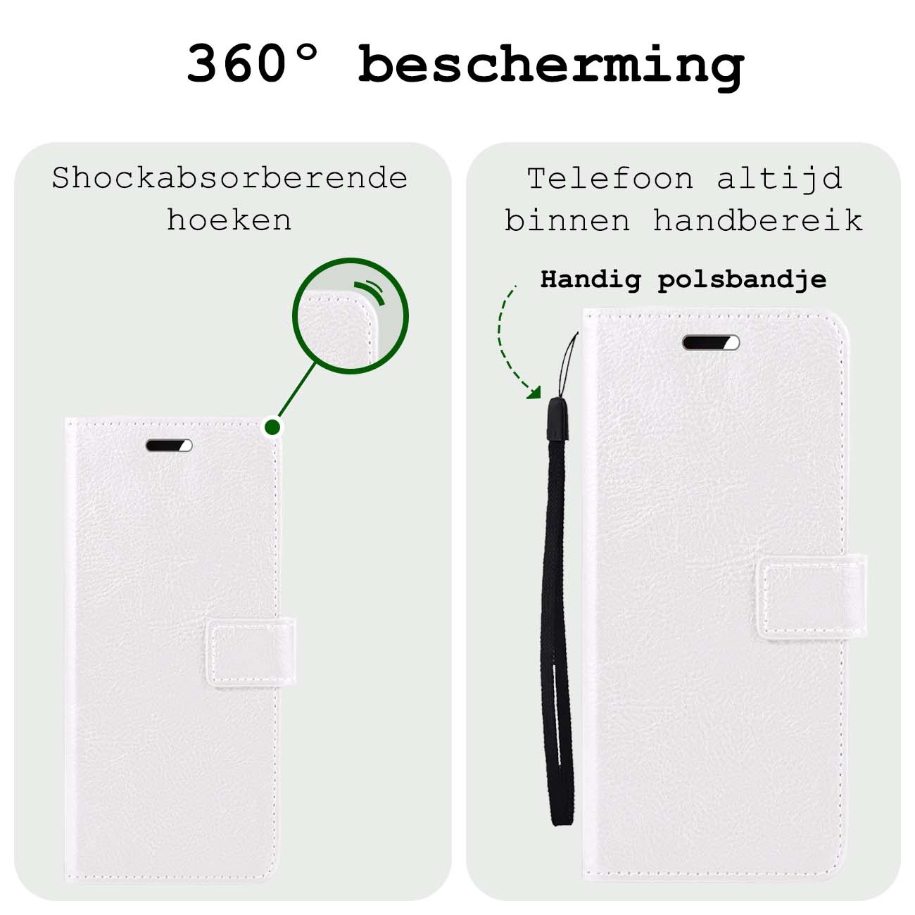 BASEY. Hoes Geschikt voor Samsung S23 FE Hoesje Bookcase Hoes Flip Case Book Cover - Hoesje Geschikt voor Samsung Galaxy S23 FE Hoes Book Case Hoesje - Wit