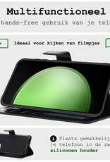 BASEY. Hoes Geschikt voor Samsung S23 FE Hoesje Bookcase Hoes Flip Case Book Cover - Hoesje Geschikt voor Samsung Galaxy S23 FE Hoes Book Case Hoesje - Zwart