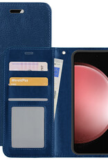 NoXx Hoes Geschikt voor Samsung S23 FE Hoesje Book Case Hoes Flip Cover Wallet Bookcase - Donkerblauw
