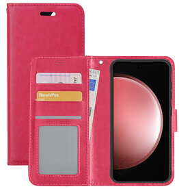 NoXx NoXx Samsung Galaxy S23 FE Hoesje Bookcase - Donkerroze