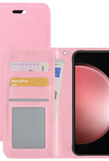 NoXx Hoes Geschikt voor Samsung S23 FE Hoesje Book Case Hoes Flip Cover Wallet Bookcase - Lichtroze