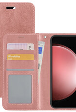 NoXx Hoes Geschikt voor Samsung S23 FE Hoesje Book Case Hoes Flip Cover Wallet Bookcase - Rosé goud