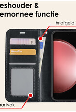 NoXx Hoes Geschikt voor Samsung S23 FE Hoesje Book Case Hoes Flip Cover Wallet Bookcase - Zwart