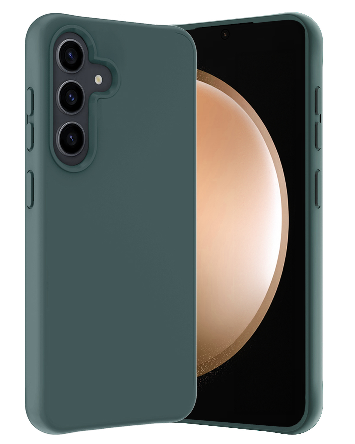 Nomfy Hoesje Geschikt voor Samsung S23 FE Hoesje Siliconen Cover Case - Hoes Geschikt voor Samsung Galaxy S23 FE Hoes Back Case - Donkergroen