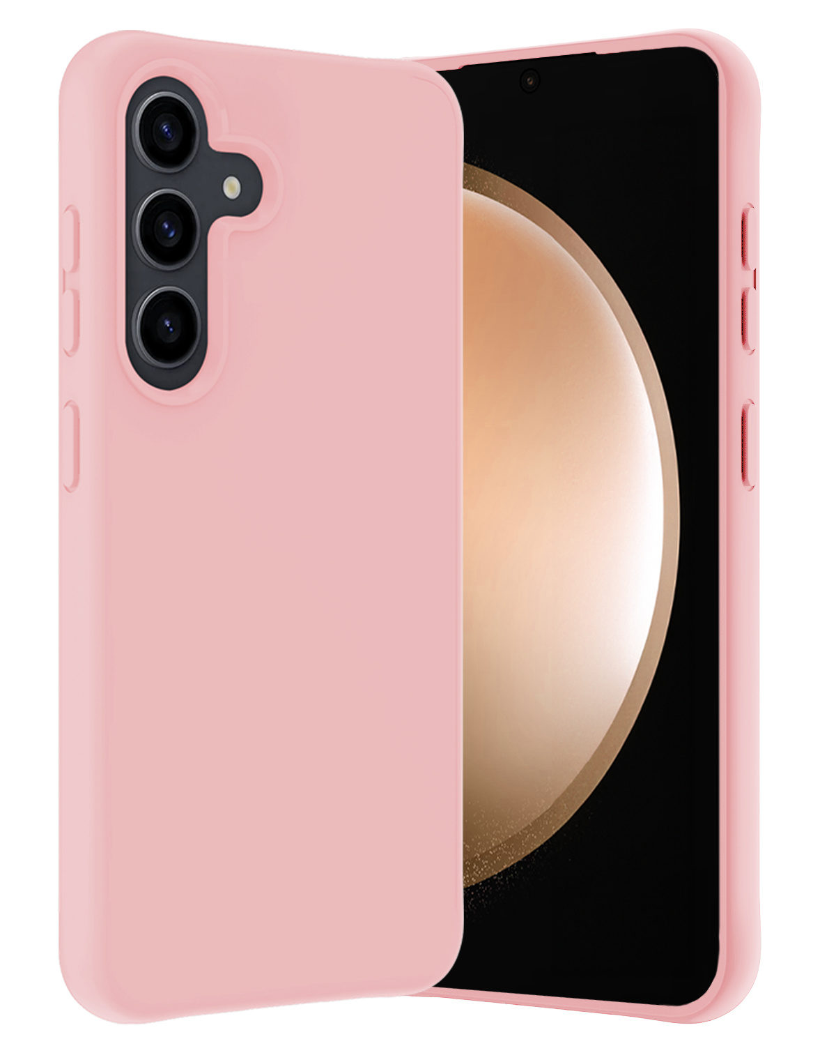 Nomfy Hoesje Geschikt voor Samsung S23 FE Hoesje Siliconen Cover Case - Hoes Geschikt voor Samsung Galaxy S23 FE Hoes Back Case - Lichtroze