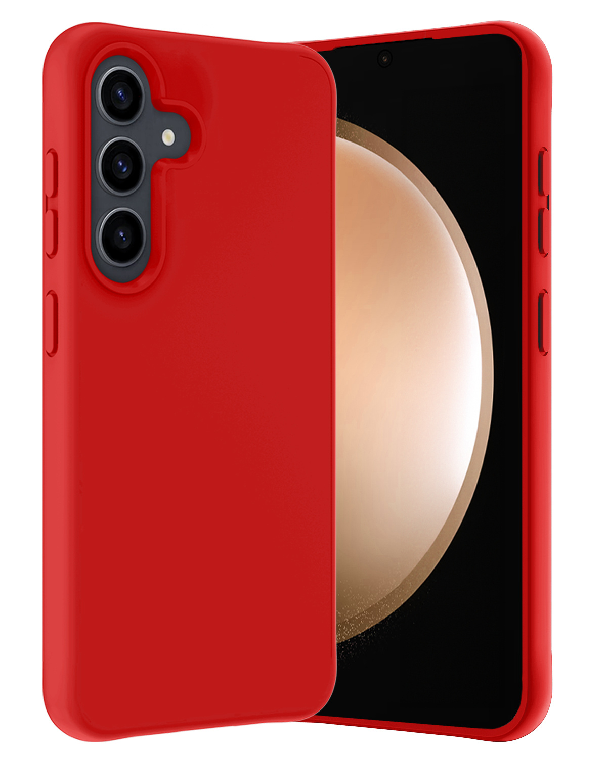 Nomfy Hoesje Geschikt voor Samsung S23 FE Hoesje Siliconen Cover Case - Hoes Geschikt voor Samsung Galaxy S23 FE Hoes Back Case - Rood