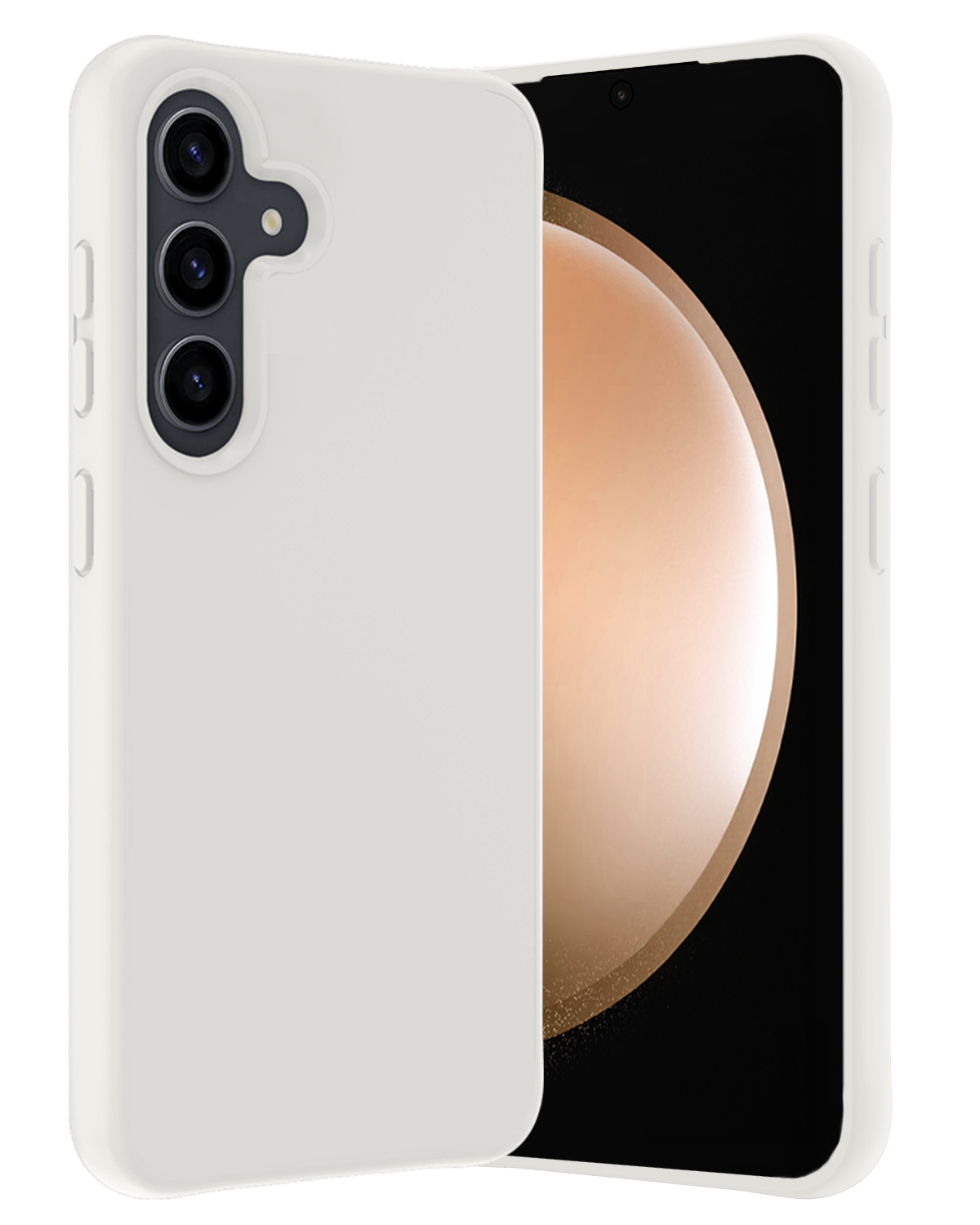 Nomfy Hoesje Geschikt voor Samsung S23 FE Hoesje Siliconen Cover Case - Hoes Geschikt voor Samsung Galaxy S23 FE Hoes Back Case - Wit