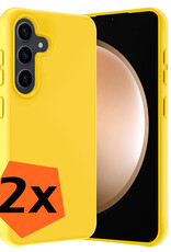 Nomfy Hoesje Geschikt voor Samsung S23 FE Hoesje Siliconen Cover Case - Hoes Geschikt voor Samsung Galaxy S23 FE Hoes Back Case - 2-PACK - Geel