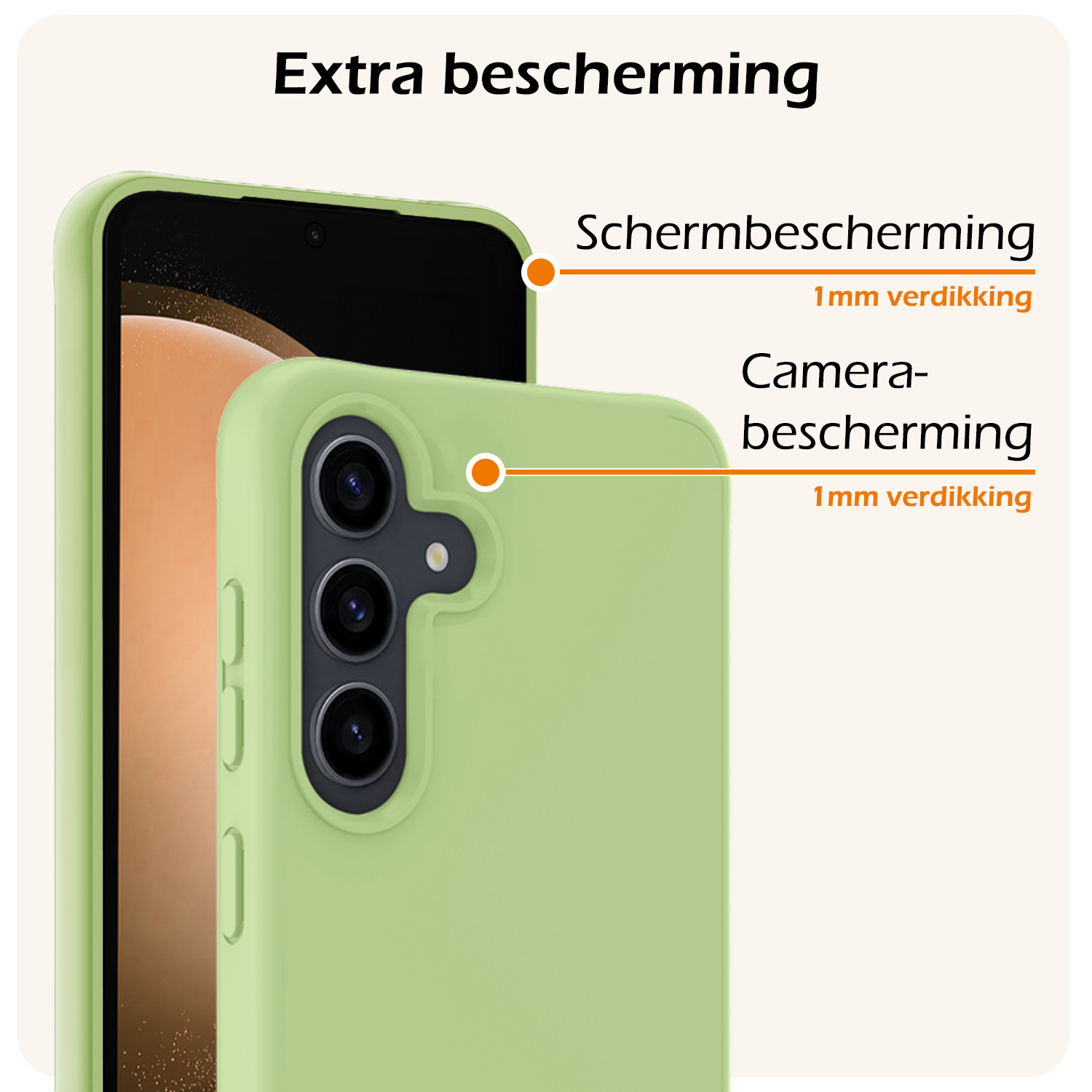 Nomfy Hoesje Geschikt voor Samsung S23 FE Hoesje Siliconen Cover Case - Hoes Geschikt voor Samsung Galaxy S23 FE Hoes Back Case - 2-PACK - Groen