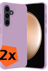 Nomfy Hoesje Geschikt voor Samsung S23 FE Hoesje Siliconen Cover Case - Hoes Geschikt voor Samsung Galaxy S23 FE Hoes Back Case - 2-PACK - Lila