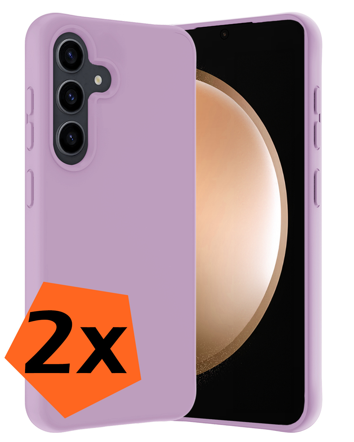 Nomfy Hoesje Geschikt voor Samsung S23 FE Hoesje Siliconen Cover Case - Hoes Geschikt voor Samsung Galaxy S23 FE Hoes Back Case - 2-PACK - Lila